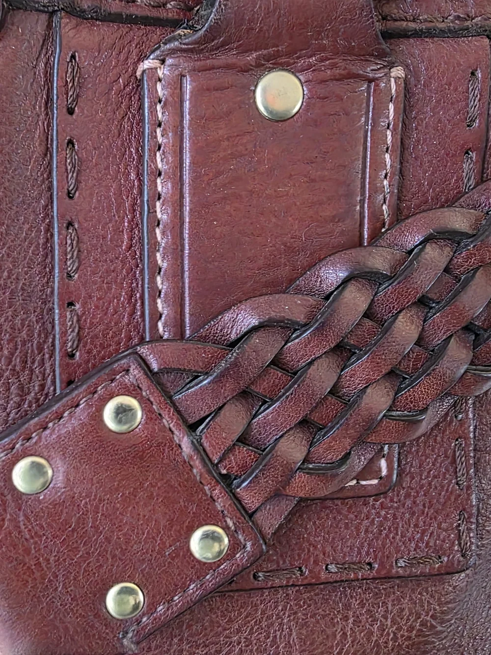 Vintage Coach Hamptons Braided Cognac Leather Carryall Bag Y2K Limited Edition - Picture 15 of 16